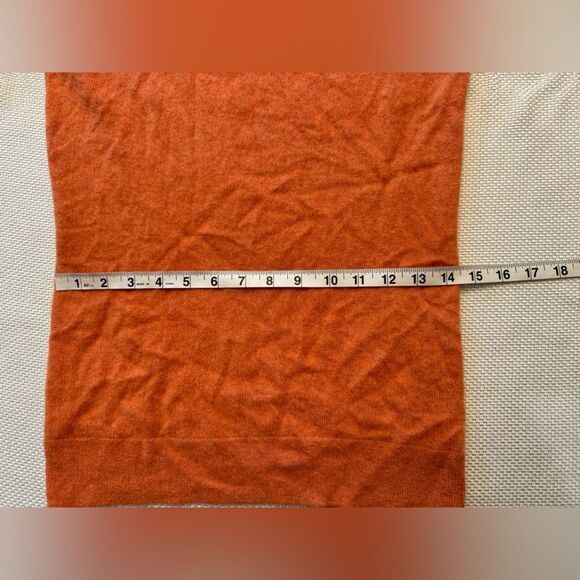 Just Cashmere by forte 100% cashmere orange pullover sweater size medium Fall - Picture 7 of 8